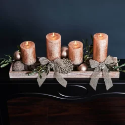 Depot Bougie Pilier Finition Metallisee