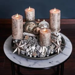 Depot Bougie Pilier Finition Metallisee