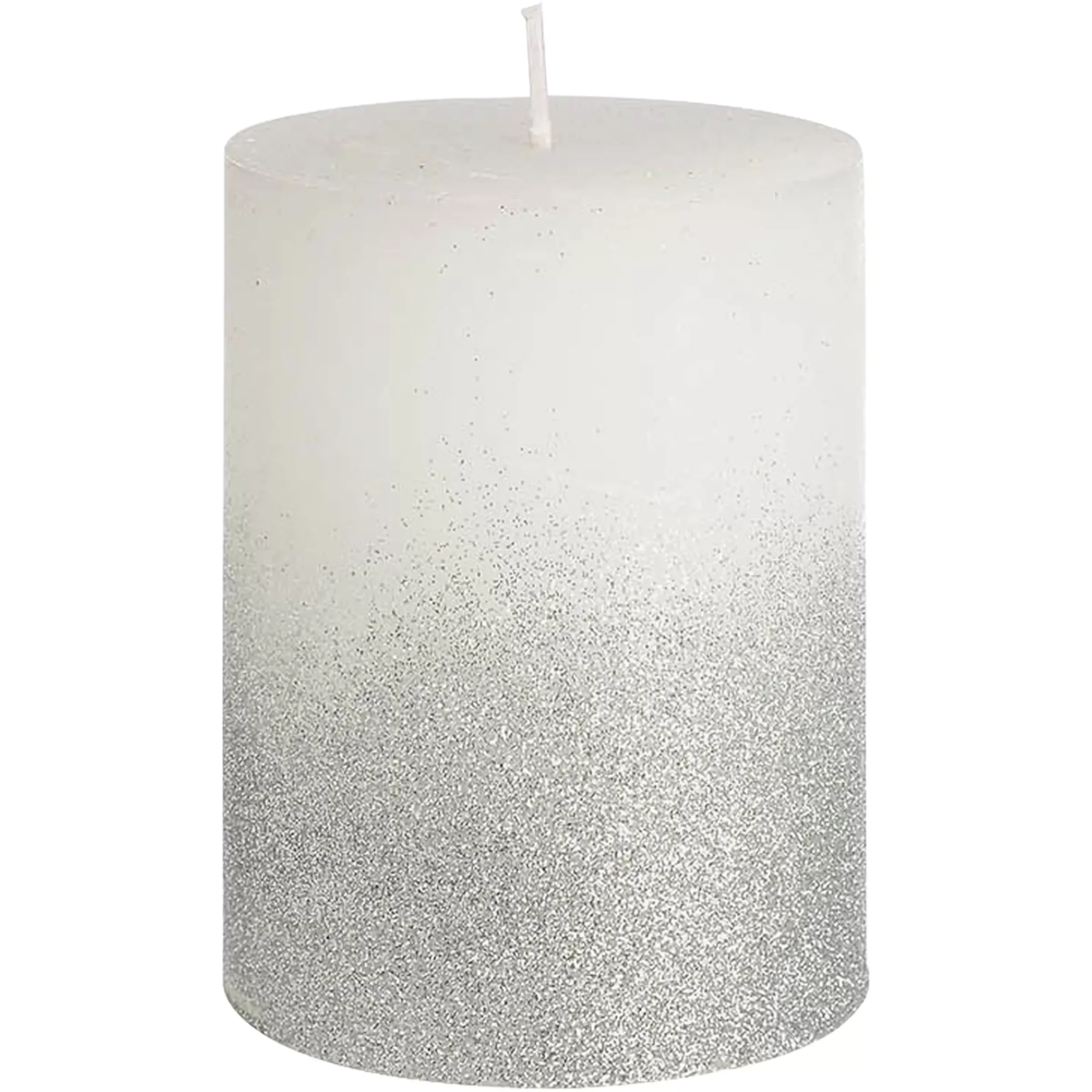 Depot Bougie Pilier Rustic Silver Glitter