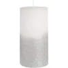 Depot Bougie Pilier Rustic Silver Glitter
