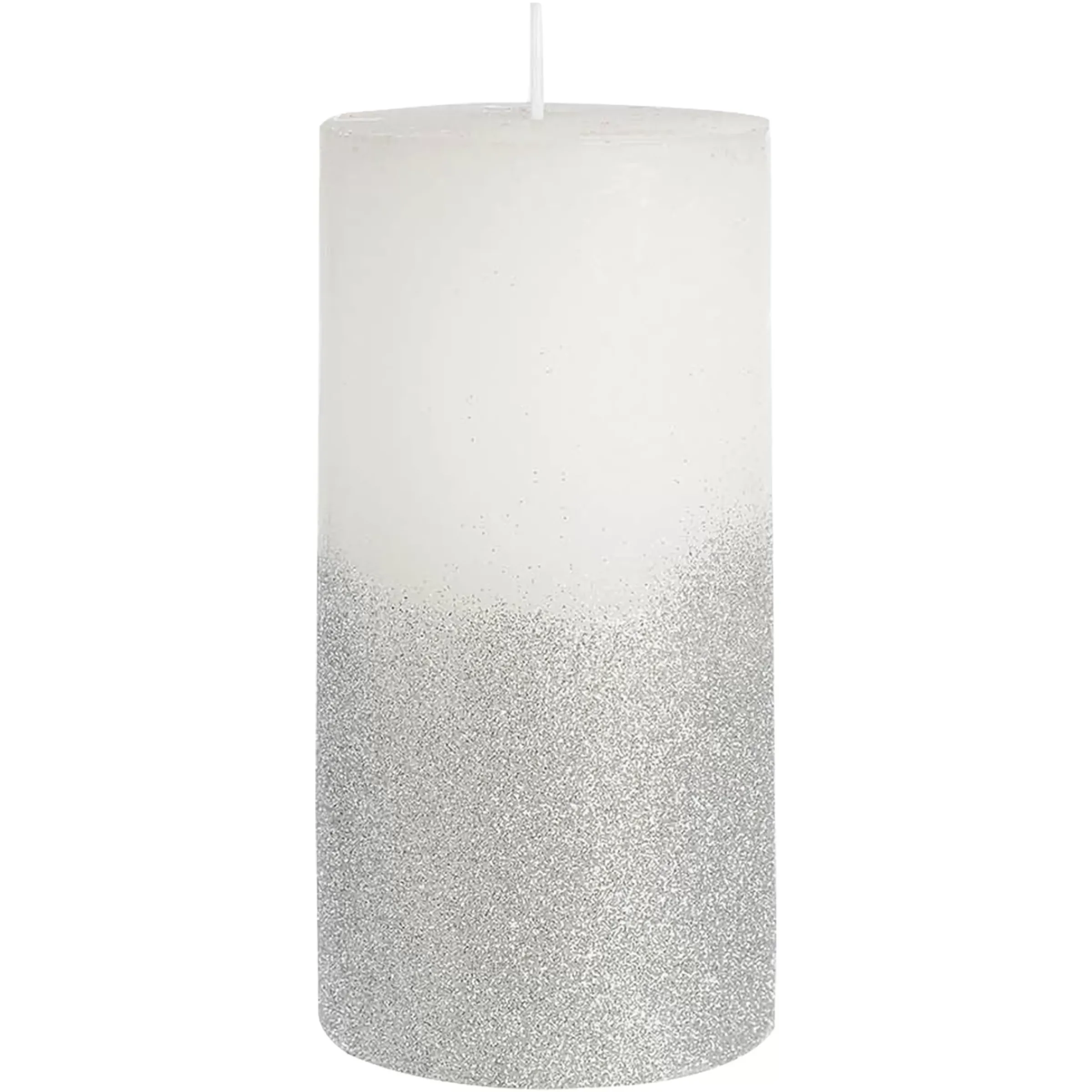 Depot Bougie Pilier Rustic Silver Glitter