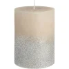 Depot Bougie Pilier Rustic Silver Glitter
