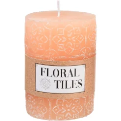 Depot Bougie Ronde Floral Tiles