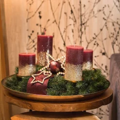 Depot Bougie Ronde Or Paillete