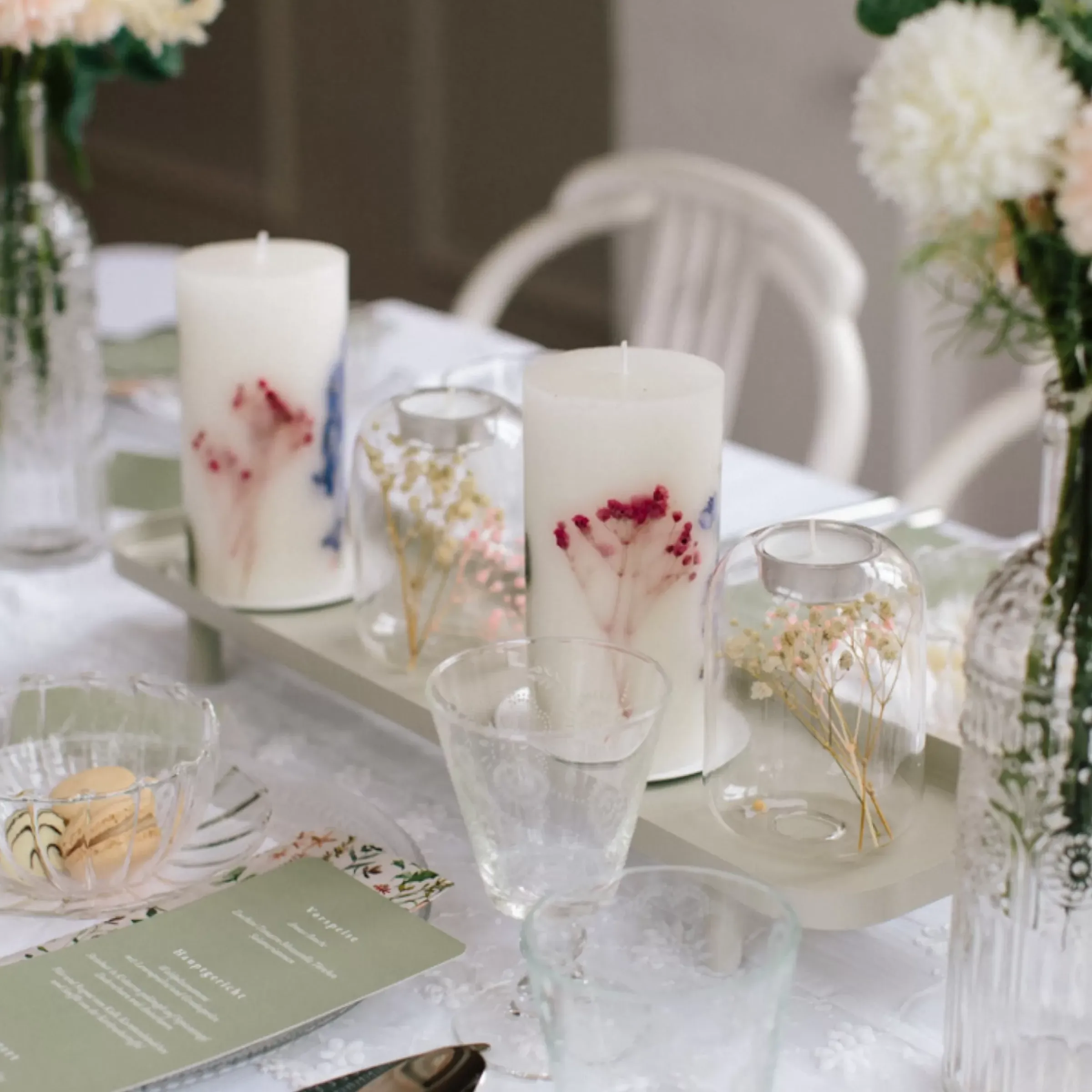 Depot Bougie Souche Gypsophile