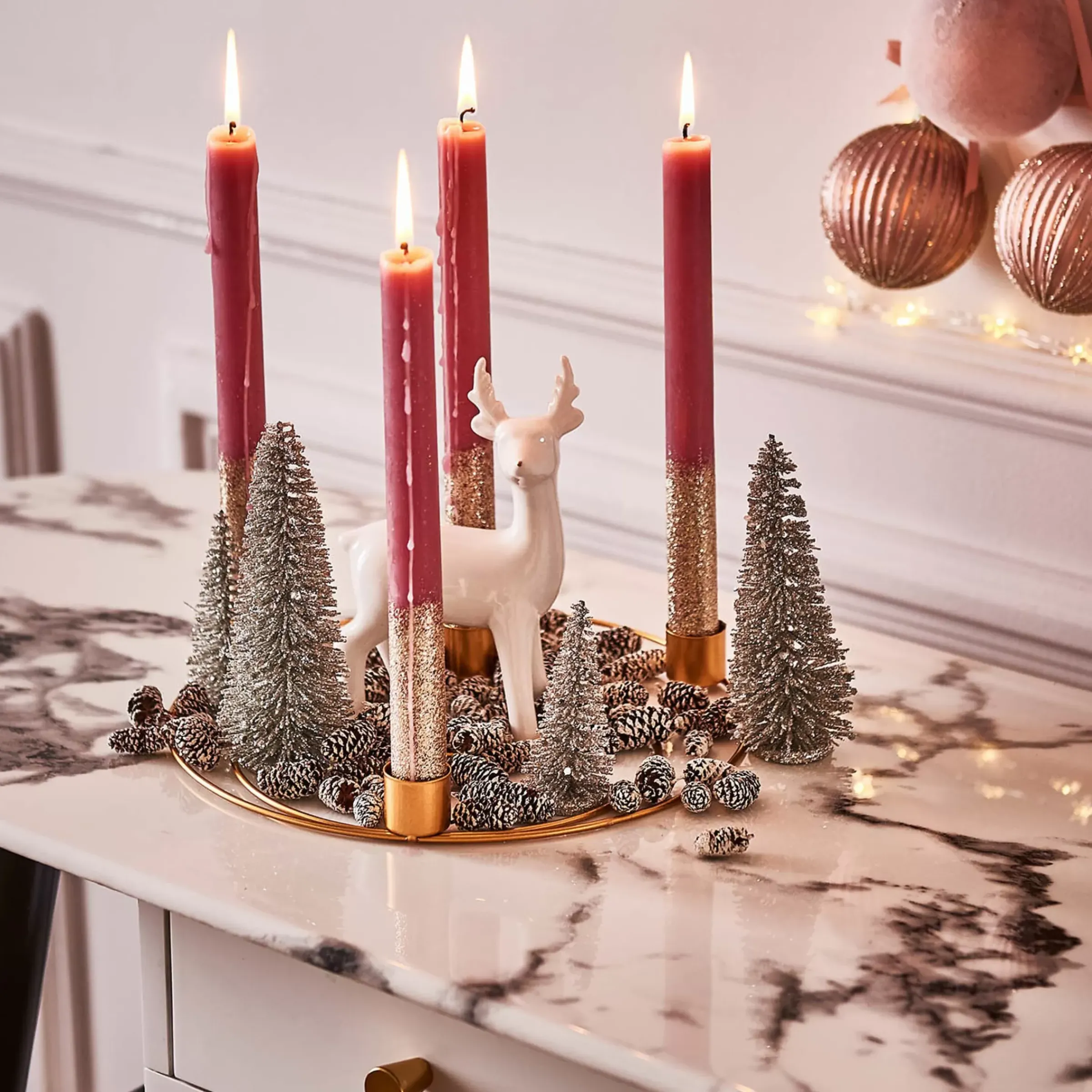 Depot Bougies Baton Or Paillettes