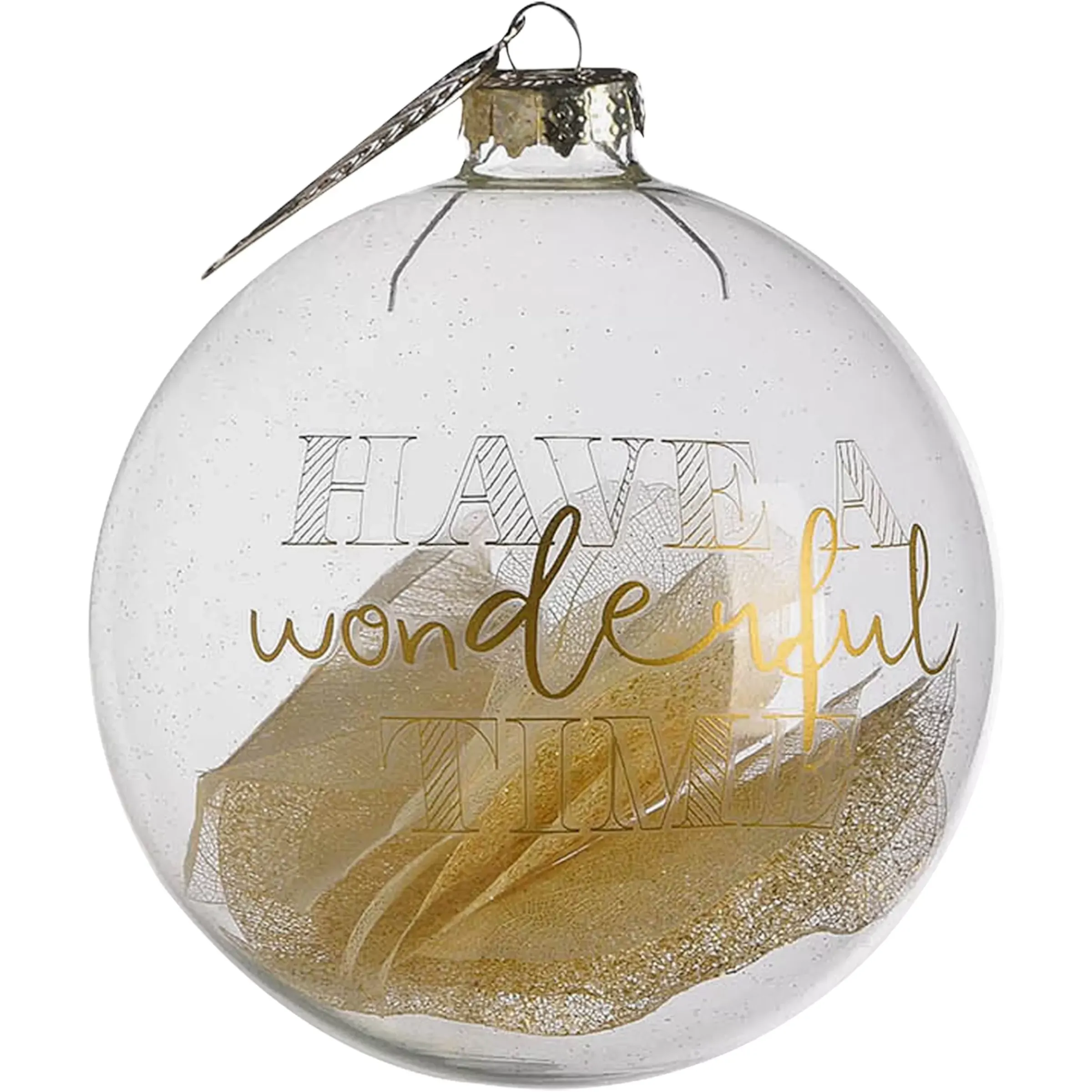 Depot Boule De Noël En Verre Filled Leaves