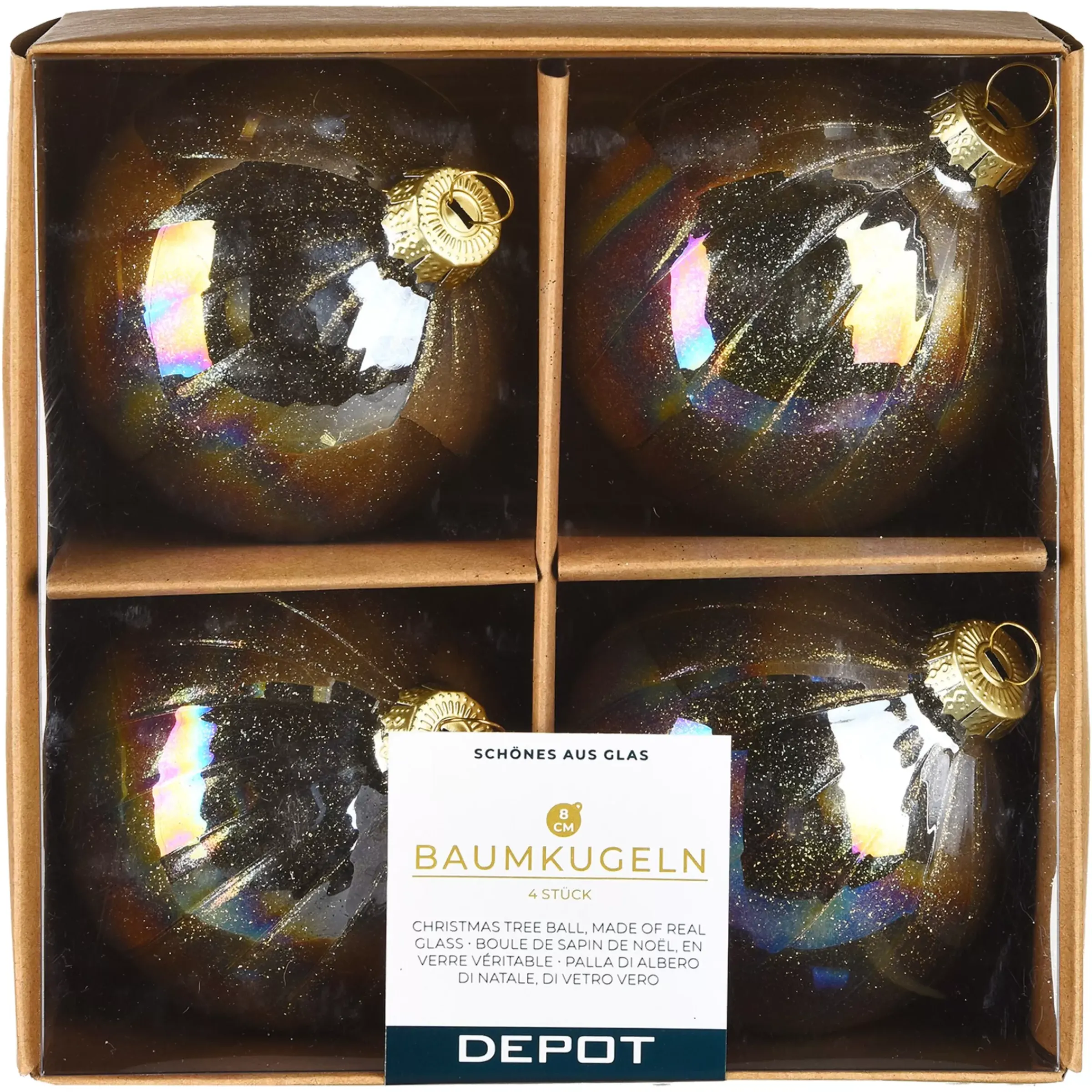 Depot Boule De Noël En Verre Holo Glimmer