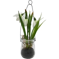 Depot Fleur Artificielle Perce-Neige Dans Vase En Verre