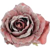 Depot Fleur Artificielle Scintillante Rose Sur Clip
