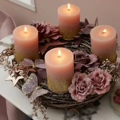 Depot Fleur Artificielle Scintillante Rose Sur Clip