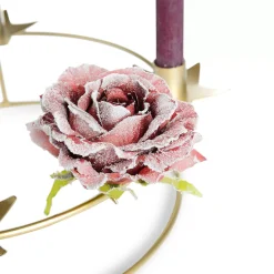 Depot Fleur Artificielle Scintillante Rose Sur Clip