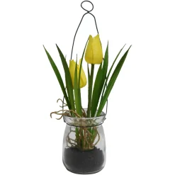 Depot Fleur Artificielle Tulipe Dans Vase En Verre