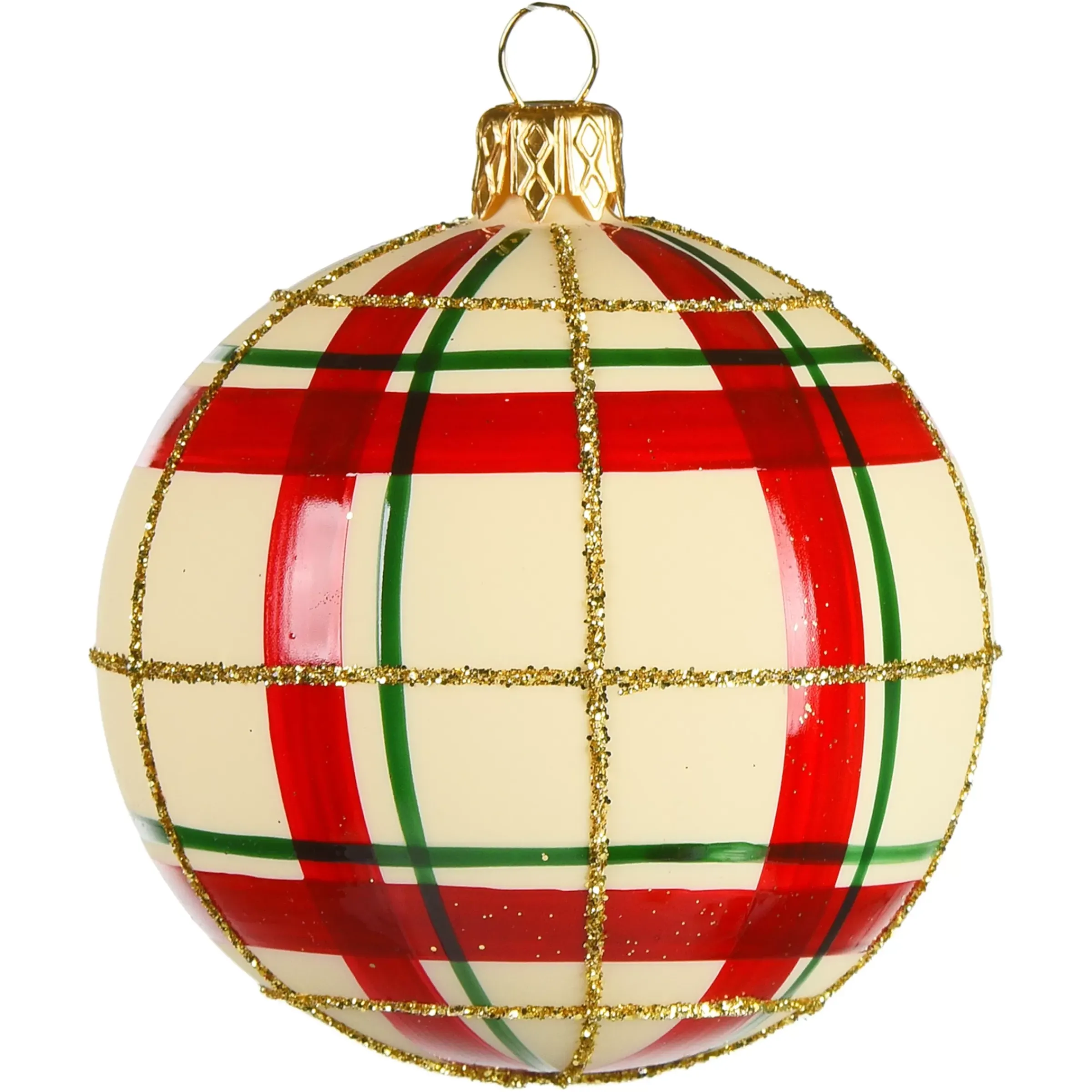 Depot Glas-Weihnachtskugel Checkered