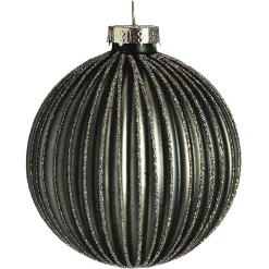 Depot Glas-Weihnachtskugel Glitterstripe
