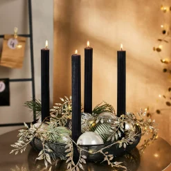 Depot Glas-Weihnachtskugel Glitterstripe