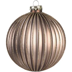 Depot Glas-Weihnachtskugel Glitterstripe