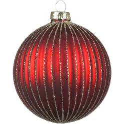Depot Glas-Weihnachtskugel Glitterstripe