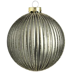 Depot Glas-Weihnachtskugel Glitterstripe