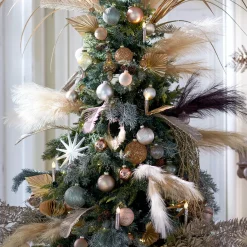 Depot Glas-Weihnachtskugel Glitterstripe