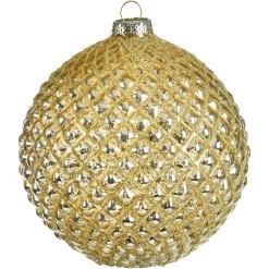 Depot Glas-Weihnachtskugel Rauten Relief