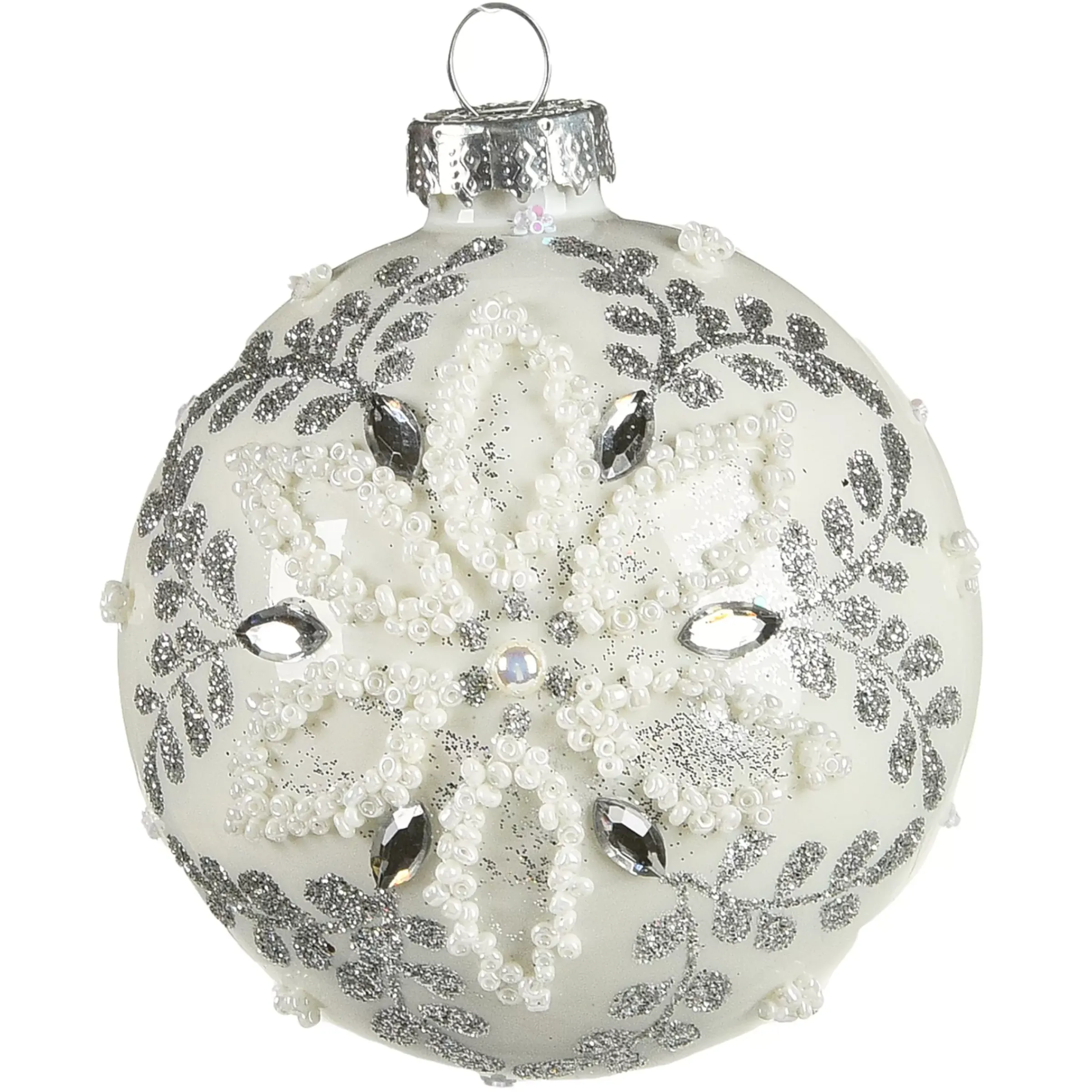 Depot Glas-Weihnachtskugel Schneeblume