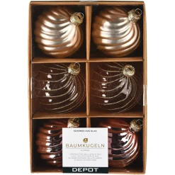 Depot Glas-Weihnachtskugel-Set Spiral
