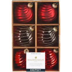 Depot Glas-Weihnachtskugel-Set Spiral