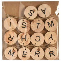 Depot Guirlande Décorative En Bois Merry Christmas