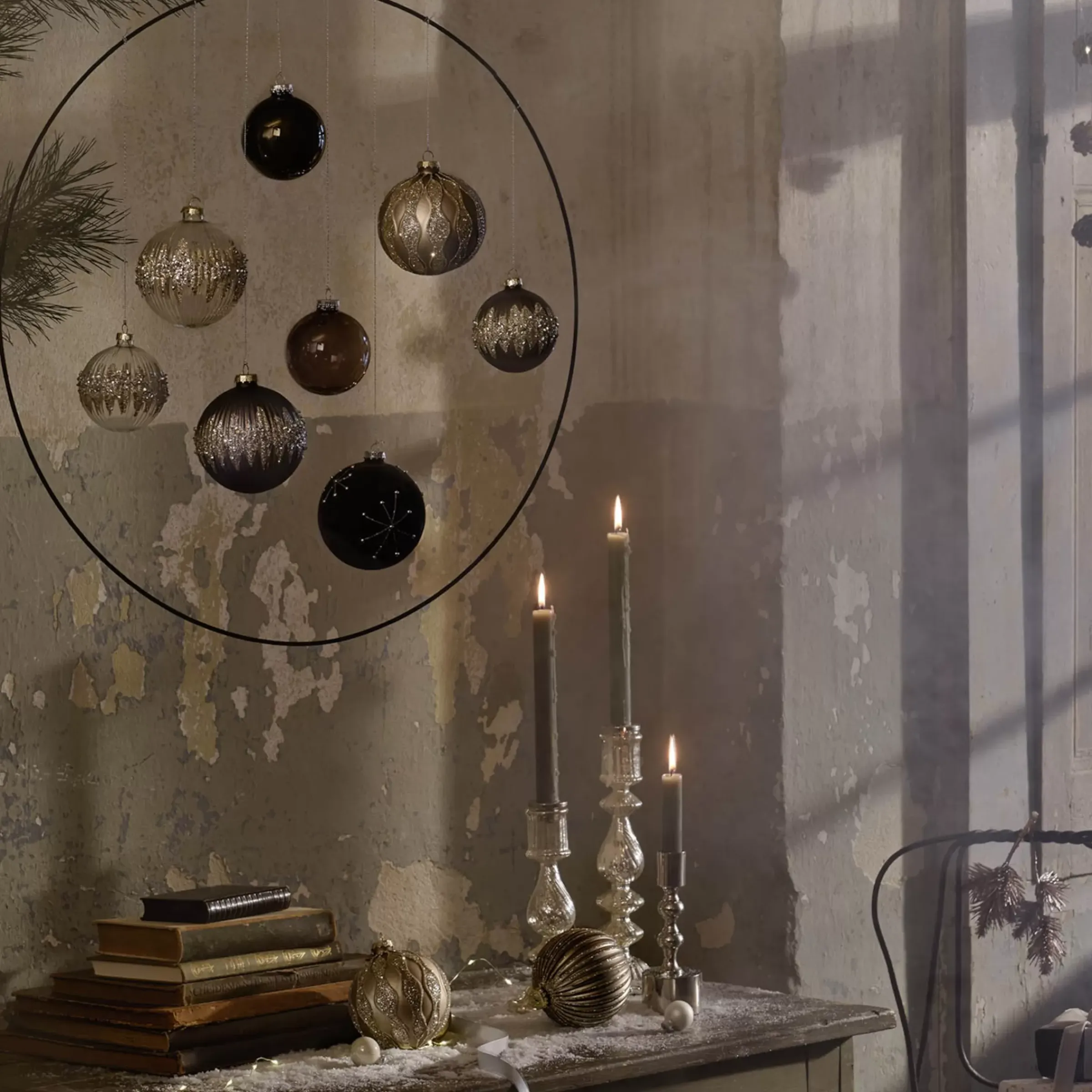 Depot Plateau Décoratif De Noël Silver Glam