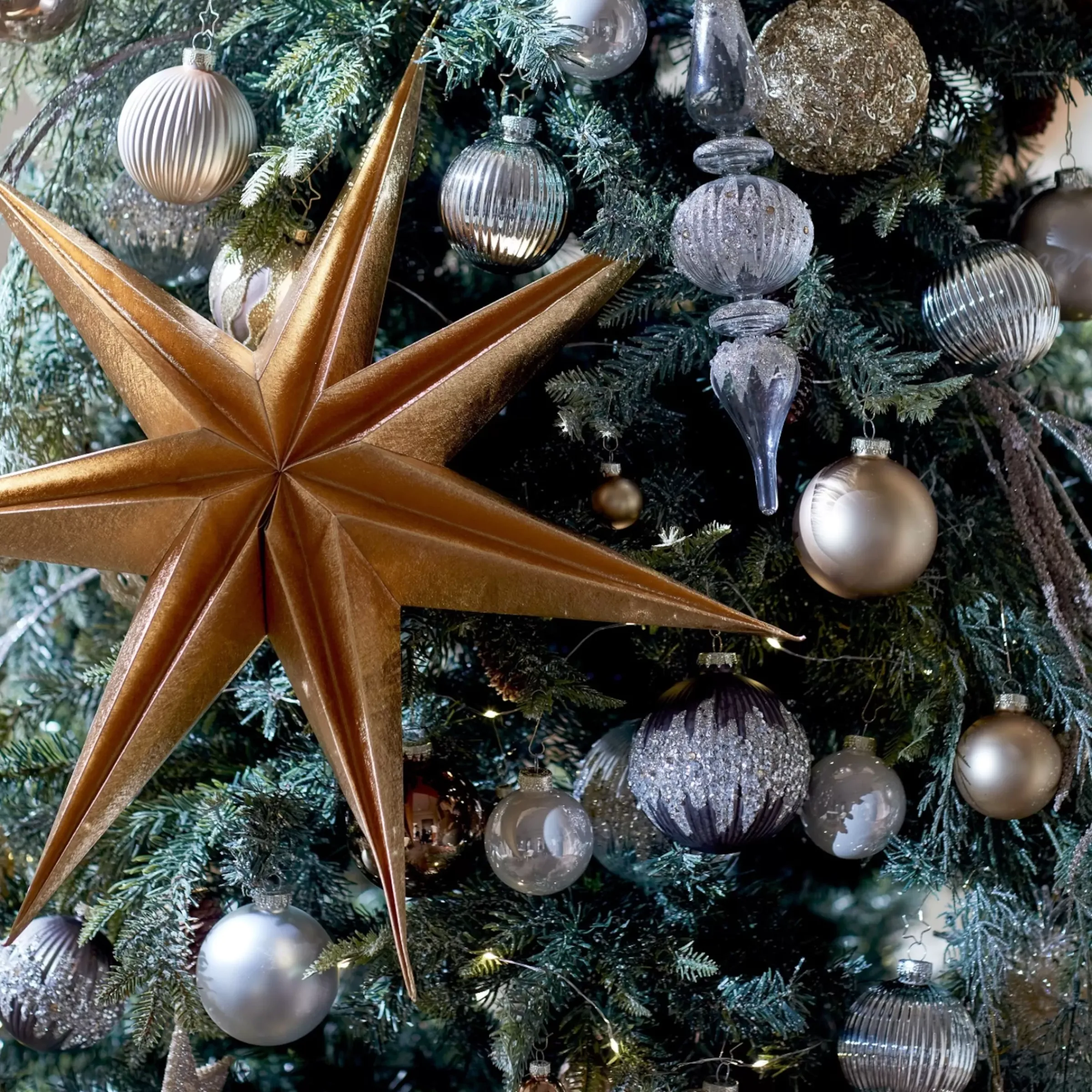 Depot Plateau Décoratif De Noël Silver Glam