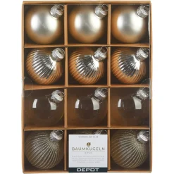 Depot Set De Boules De Noël En Verre Rainure