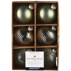 Depot Set De Boules De Noël En Verre Rainure