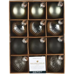 Depot Set De Boules De Noël En Verre Rainure