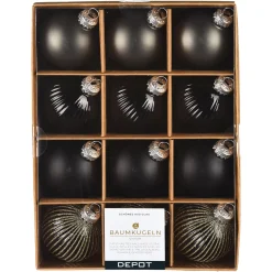 Depot Set De Boules De Noël En Verre Rainure