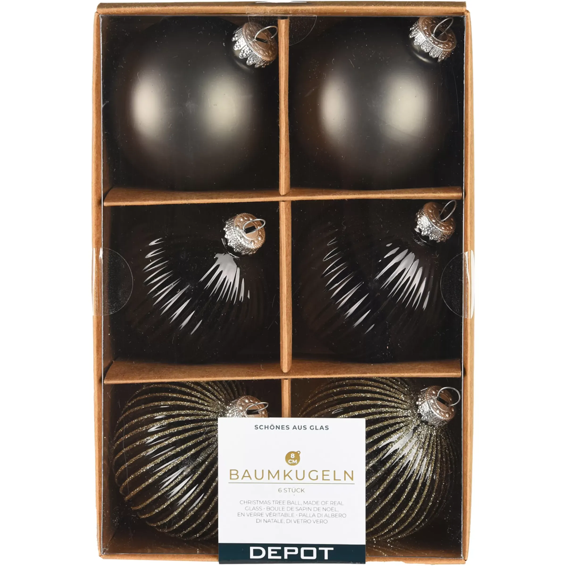 Depot Set De Boules De Noël En Verre Rainure