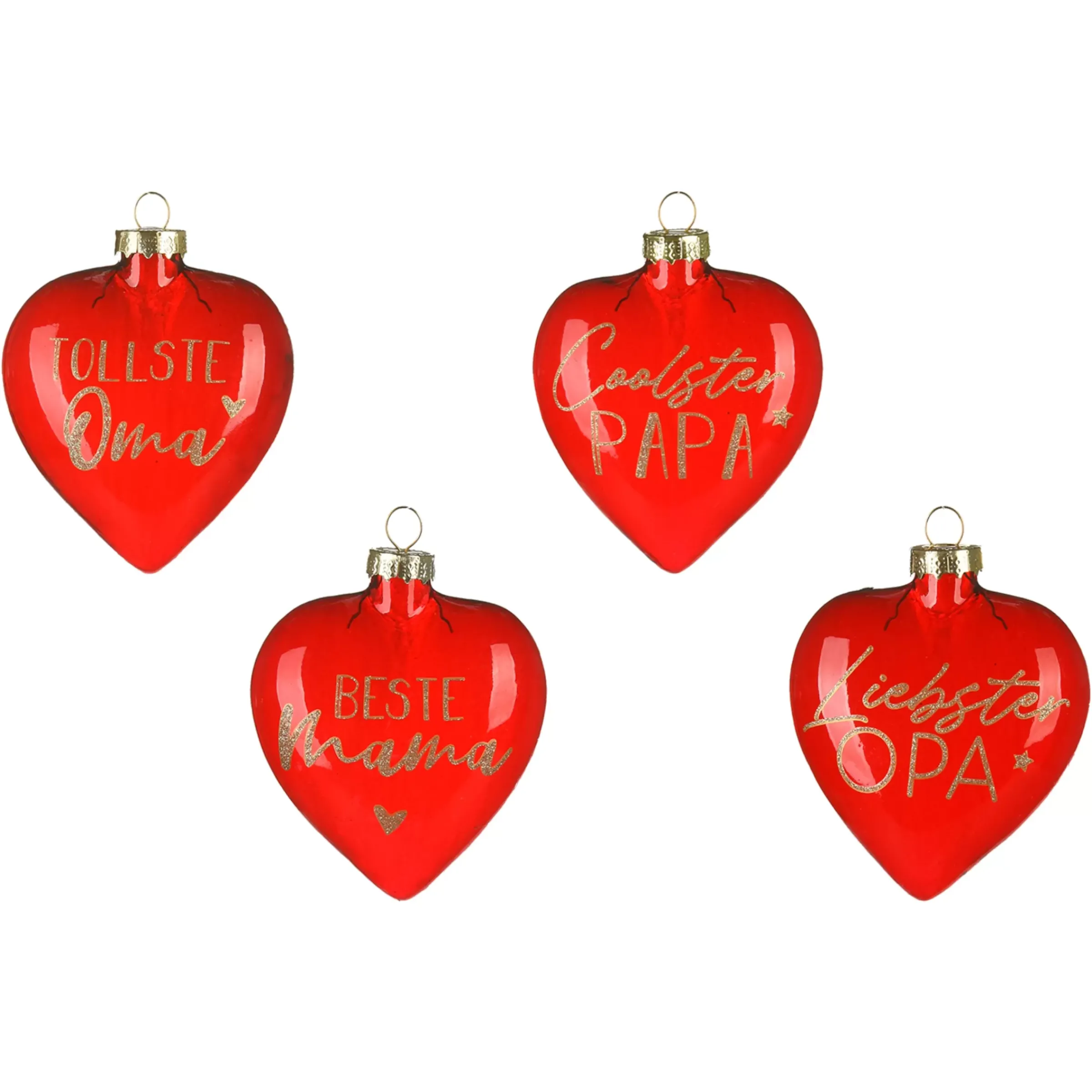 Depot Set De Décoration En Verre Pour L'Arbre Coeur Parents