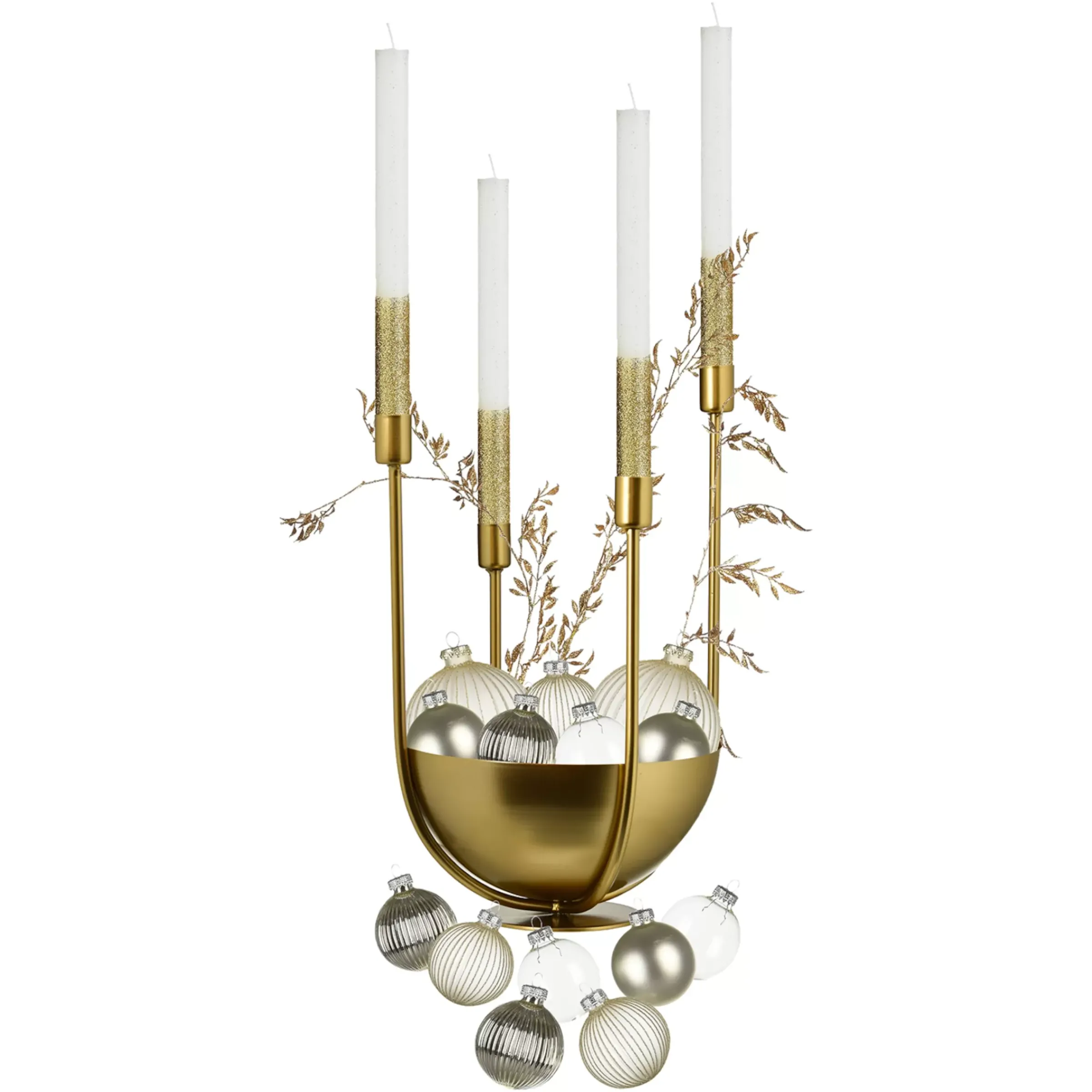 Depot Set De Décoration Porte-Bougies De Noël Golden Glam