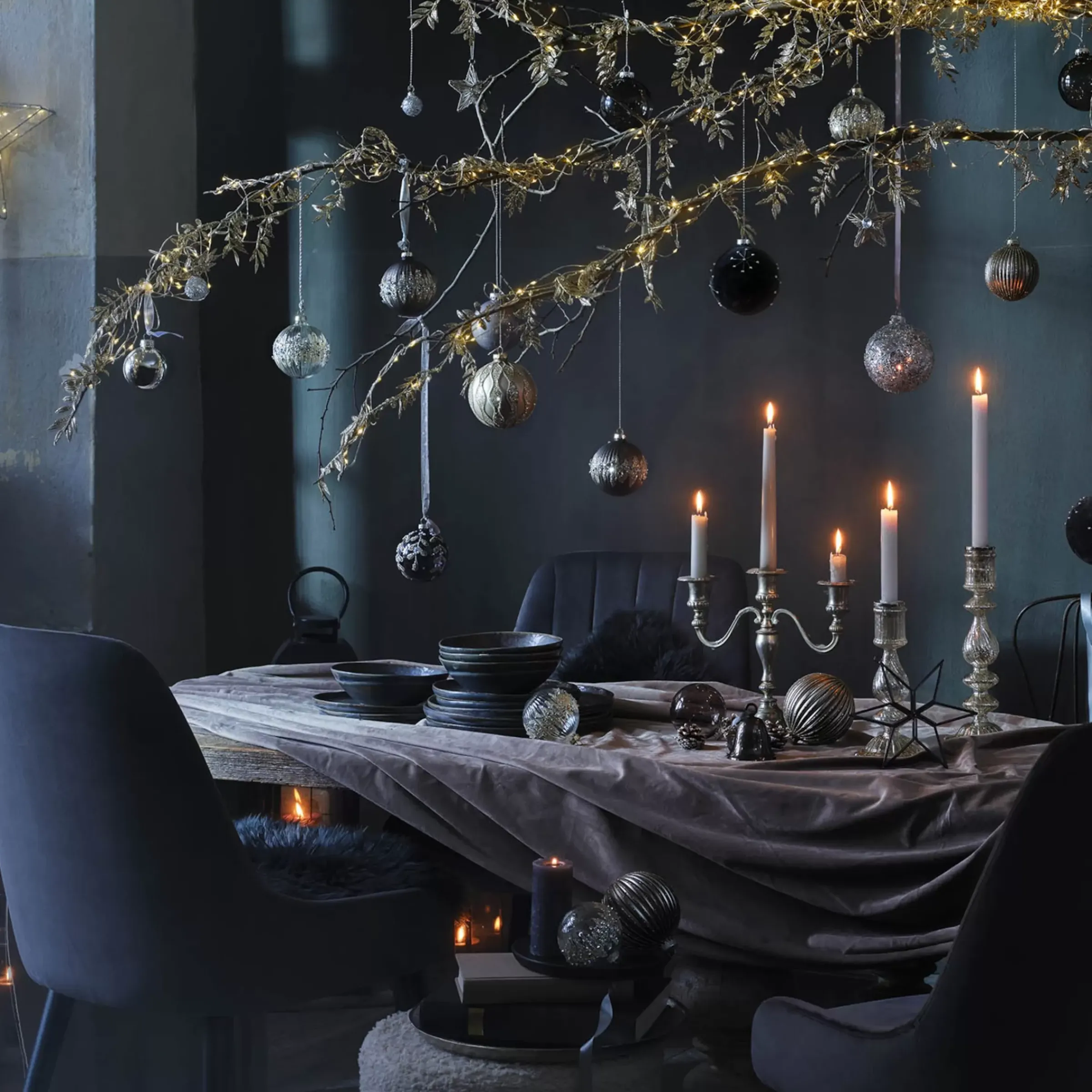 Depot Set De Décoration Porte-Bougies De Noël Golden Glam