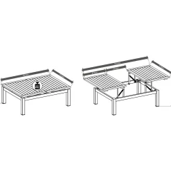 Depot Table Lounge D'Exterieur Rica, Reglable New
