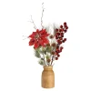 Depot Vase Décoratif Classic Christmas Avec Fleurs Artificielles Cheap